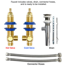 Load image into Gallery viewer, Slim Widespread Lavatory Faucet with Angled Handle in Polished Chrome