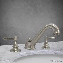 Load image into Gallery viewer, Kent Widespread Lavatory Faucet with Lever Handle in Satin Nickel