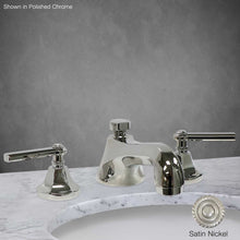 Load image into Gallery viewer, Merano Widespread Lavatory Faucet with Lever Handle in Satin Nickel