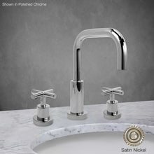 Load image into Gallery viewer, Milano Widespread Lavatory Faucet with Cross Handle in Satin Nickel