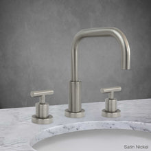 Load image into Gallery viewer, Milano Short Widespread Lavatory Faucet with T Handle in Satin Nickel