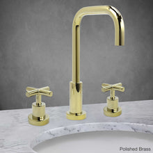 Load image into Gallery viewer, Milano Tall Widespread Lavatory Faucet with Cross Handle in Polished Brass
