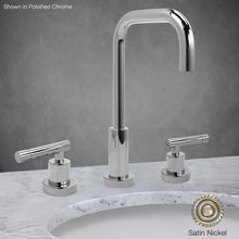 Load image into Gallery viewer, Milano Tall Widespread Lavatory Faucet with Lever Handle in Satin Nickel