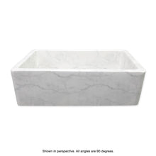 Load image into Gallery viewer, Italian Handmade Ceramic Farmhouse Sink in Carrera Marble Appearance