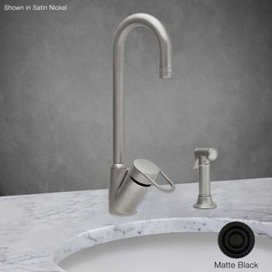 Gardo Single Hole Vegetable Sink Faucet with Sprayer in Matte Black