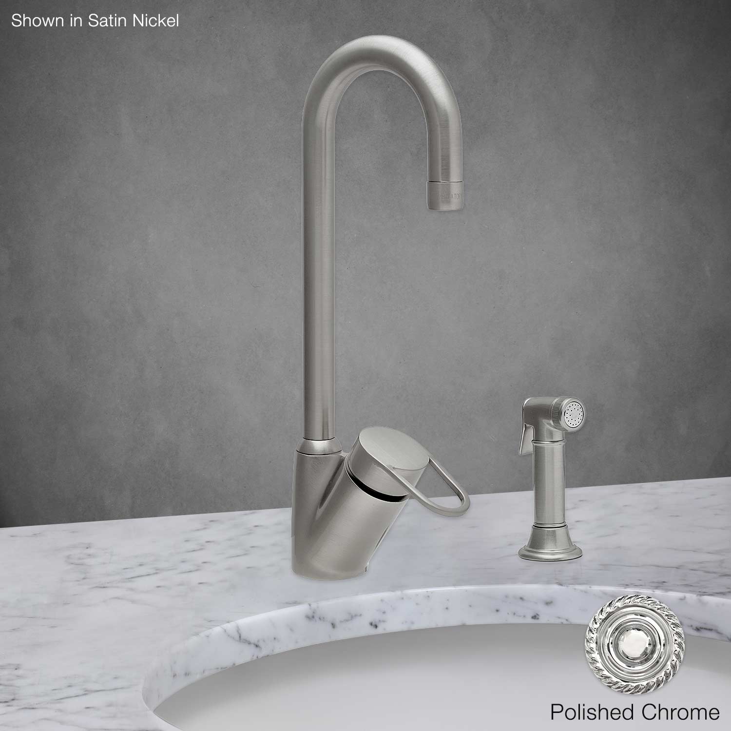 Gardo Single Hole Vegetable Sink Faucet with Sprayer in Polished Chrome