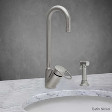 Load image into Gallery viewer, Gardo Single Hole Vegetable Sink Faucet with Sprayer in Satin Nickel
