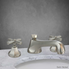 Load image into Gallery viewer, Merano Widespread Lavatory Faucet with Cross Handle in Satin Nickel
