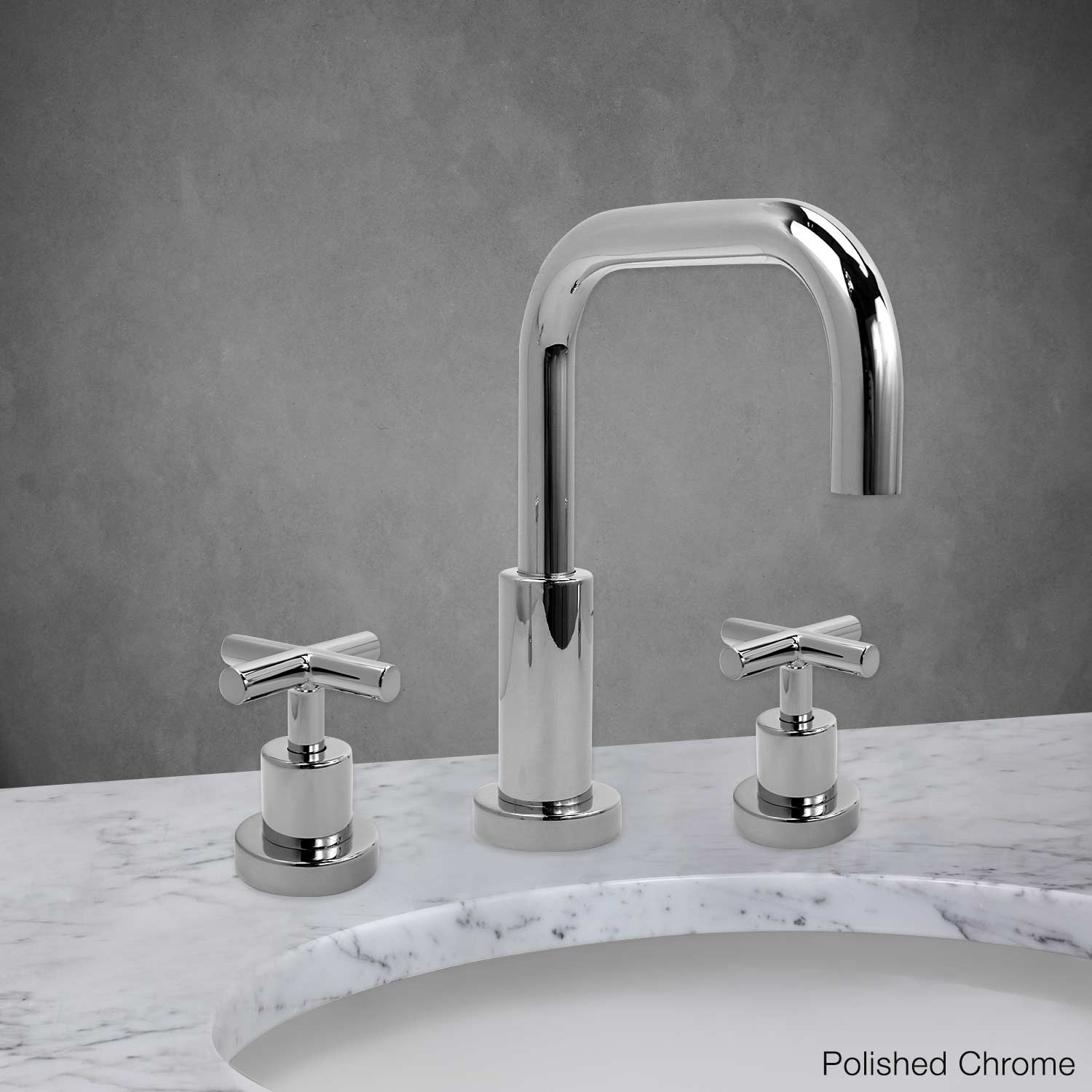 Milano Widespread Lavatory Faucet with Cross Handle in Polished Chrome