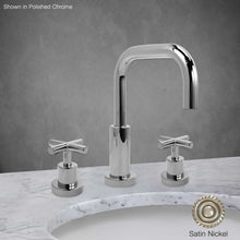 Load image into Gallery viewer, Milano Widespread Lavatory Faucet with Cross Handle in Satin Nickel
