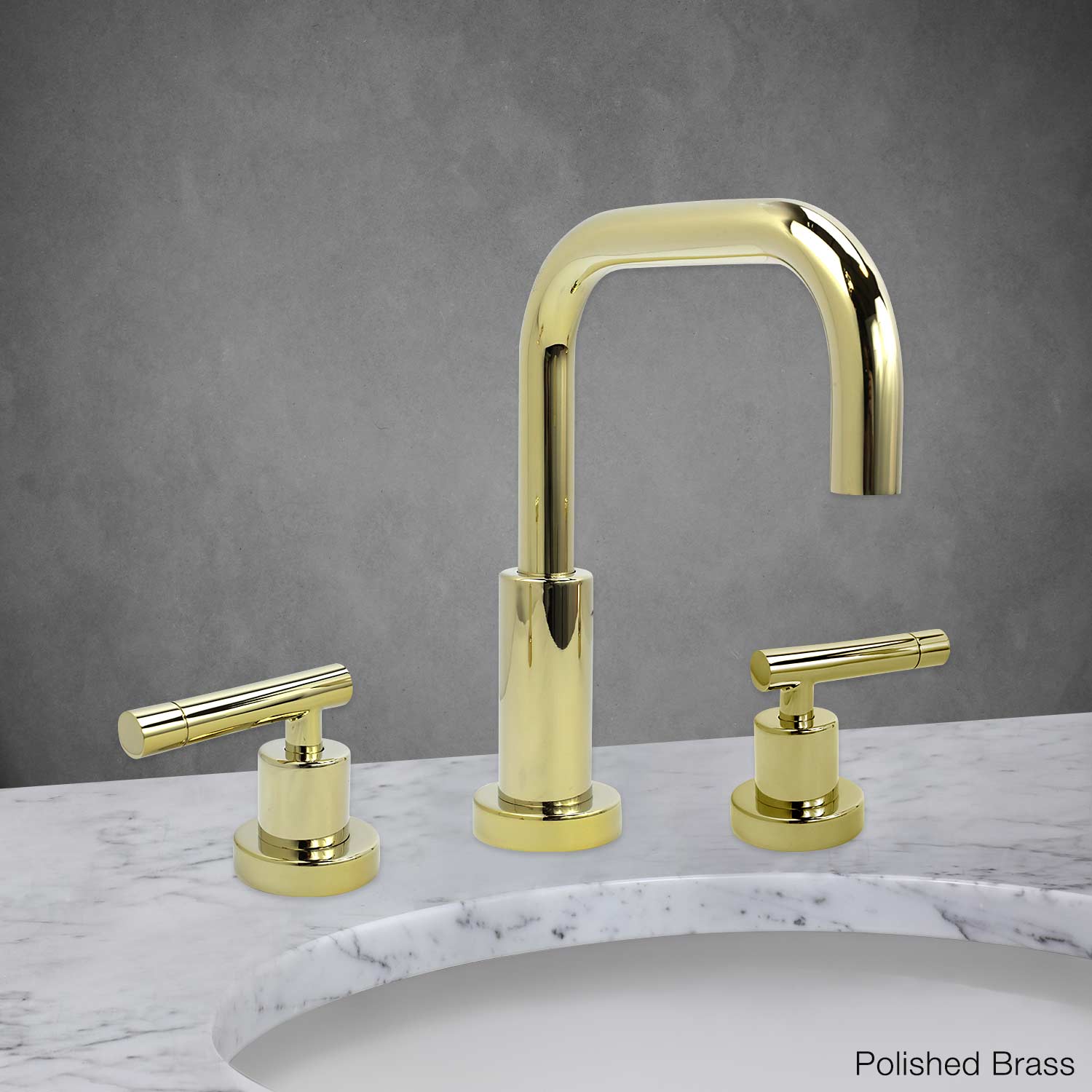 Milano Widespread Lavatory Faucet with Lever Handle in Polished Brass