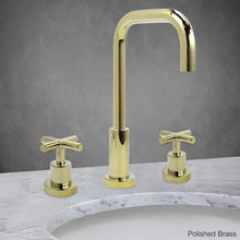 Load image into Gallery viewer, Milano Tall Widespread Lavatory Faucet with Cross Handle in Polished Brass
