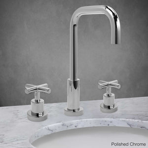 Milano Tall Widespread Lavatory Faucet with Cross Handle in Polished Chrome