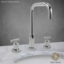 Load image into Gallery viewer, Milano Tall Widespread Lavatory Faucet with T Handle in Satin Nickel
