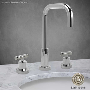 Milano Tall Widespread Lavatory Faucet with T Handle in Satin Nickel