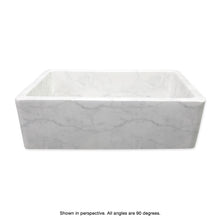 Load image into Gallery viewer, Italian Handmade Ceramic Farmhouse Sink in Carrera Marble Appearance
